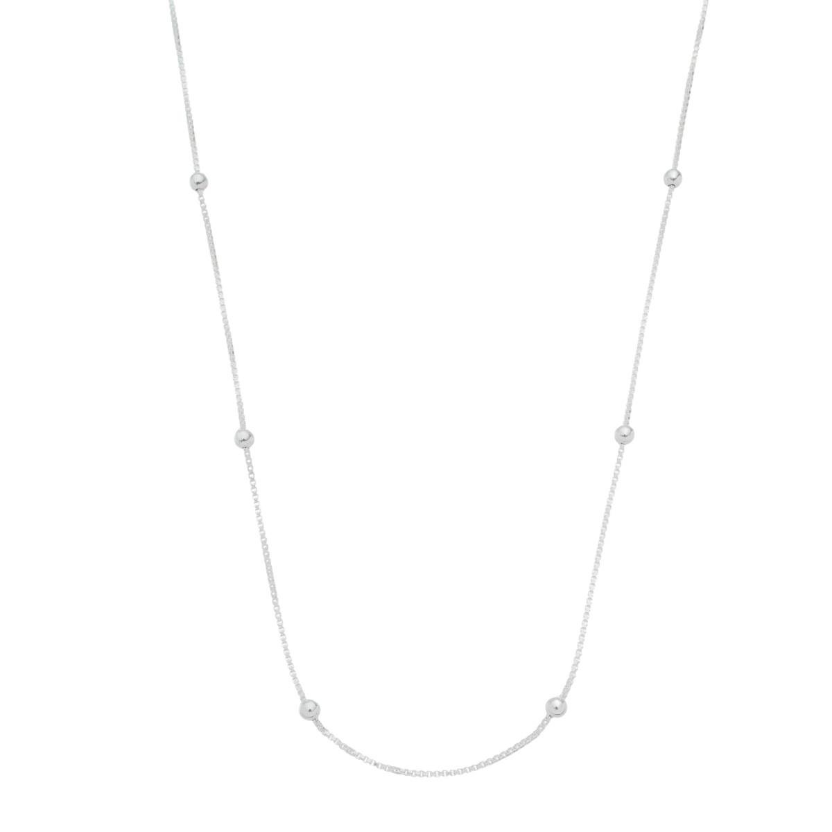 Colar De Prata Bolinhas 45cm 4mm