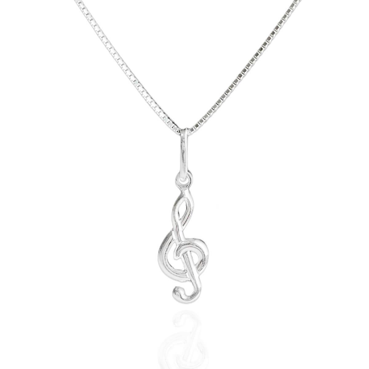 Colar De Prata Nota Musical