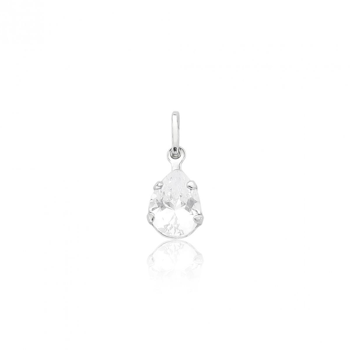 Colar Ponto De Luz Prata Gota 5mm