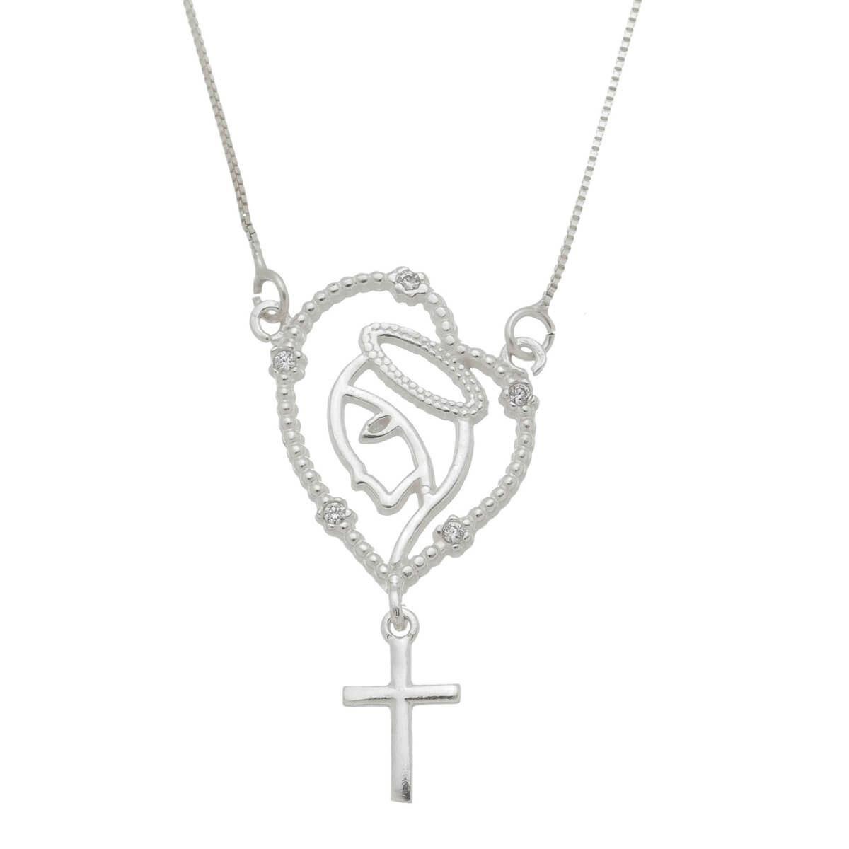 Colar De Prata Terço Nossa Senhora