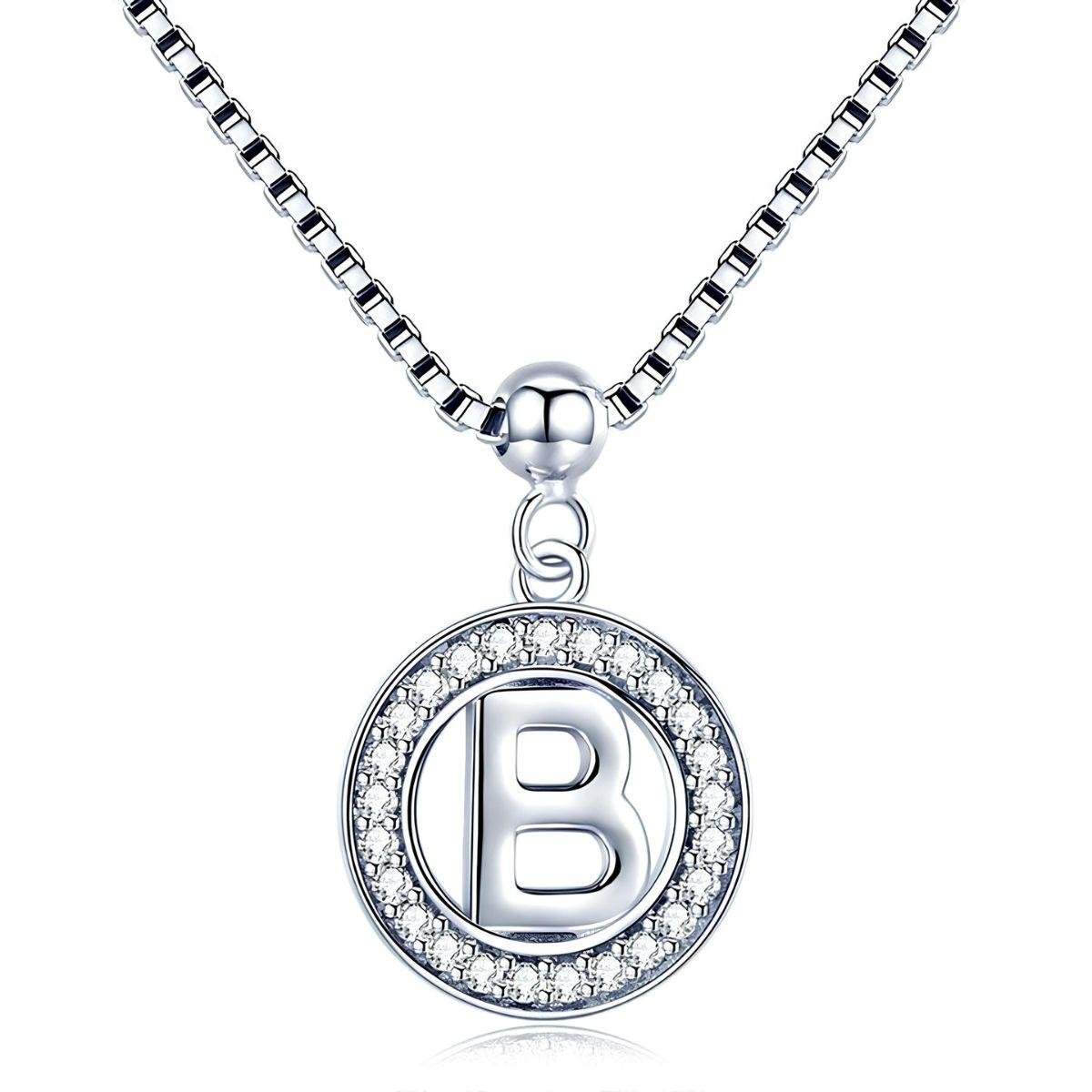 Colar de Letra A-Z 45cm de Prata 925