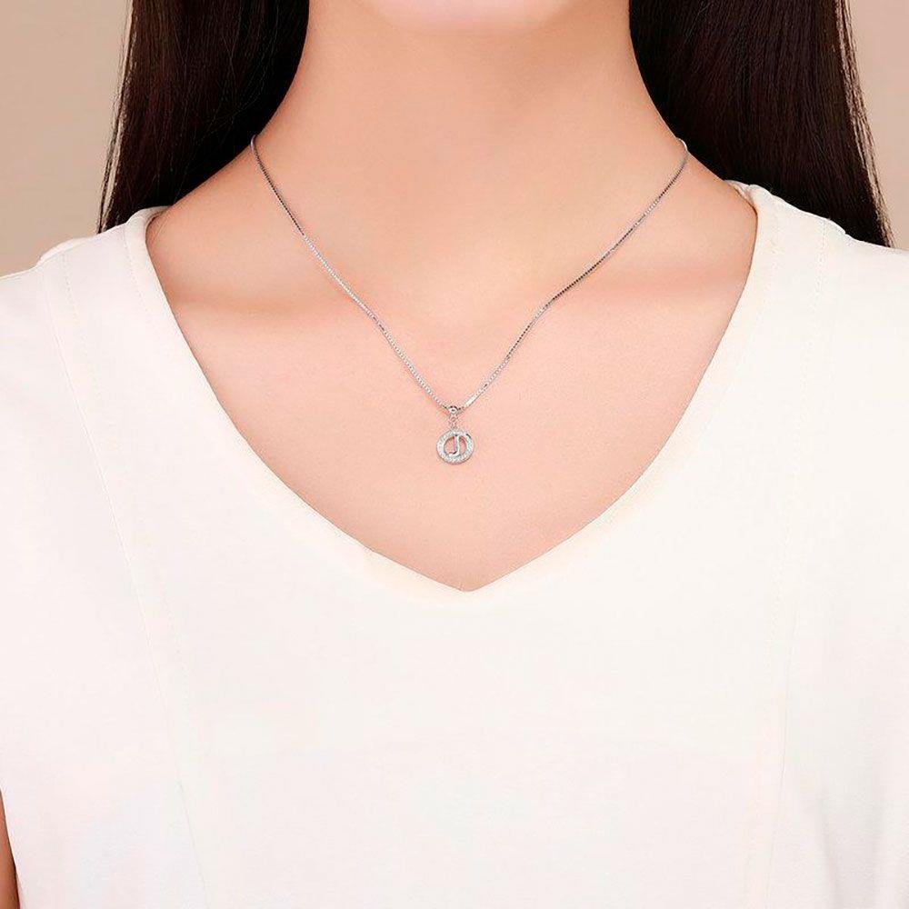 Colar de Letra A-Z 45cm de Prata 925