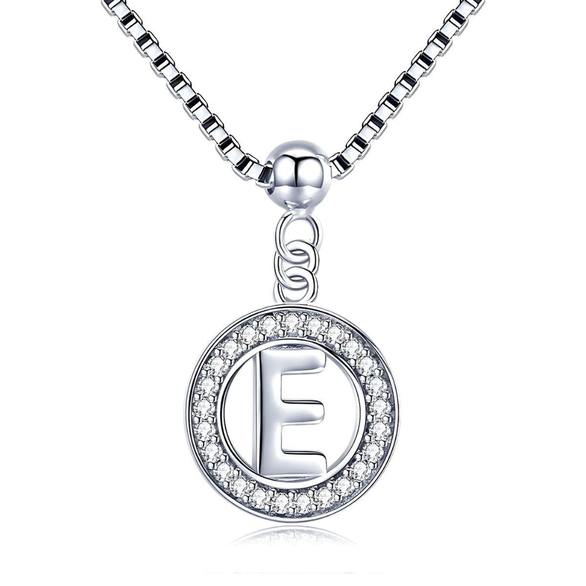 Colar de Letra A-Z 45cm de Prata 925