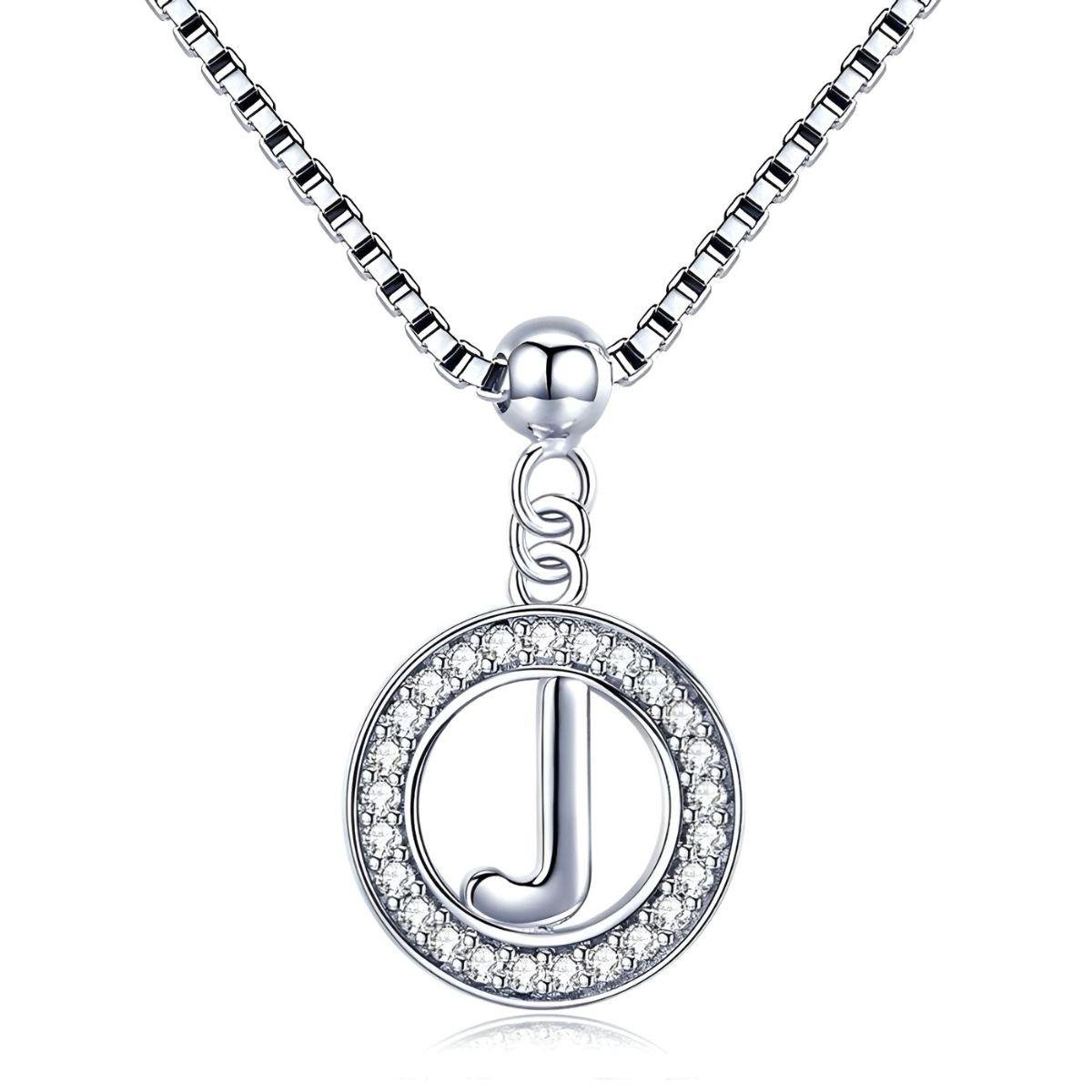 Colar de Letra A-Z 45cm de Prata 925