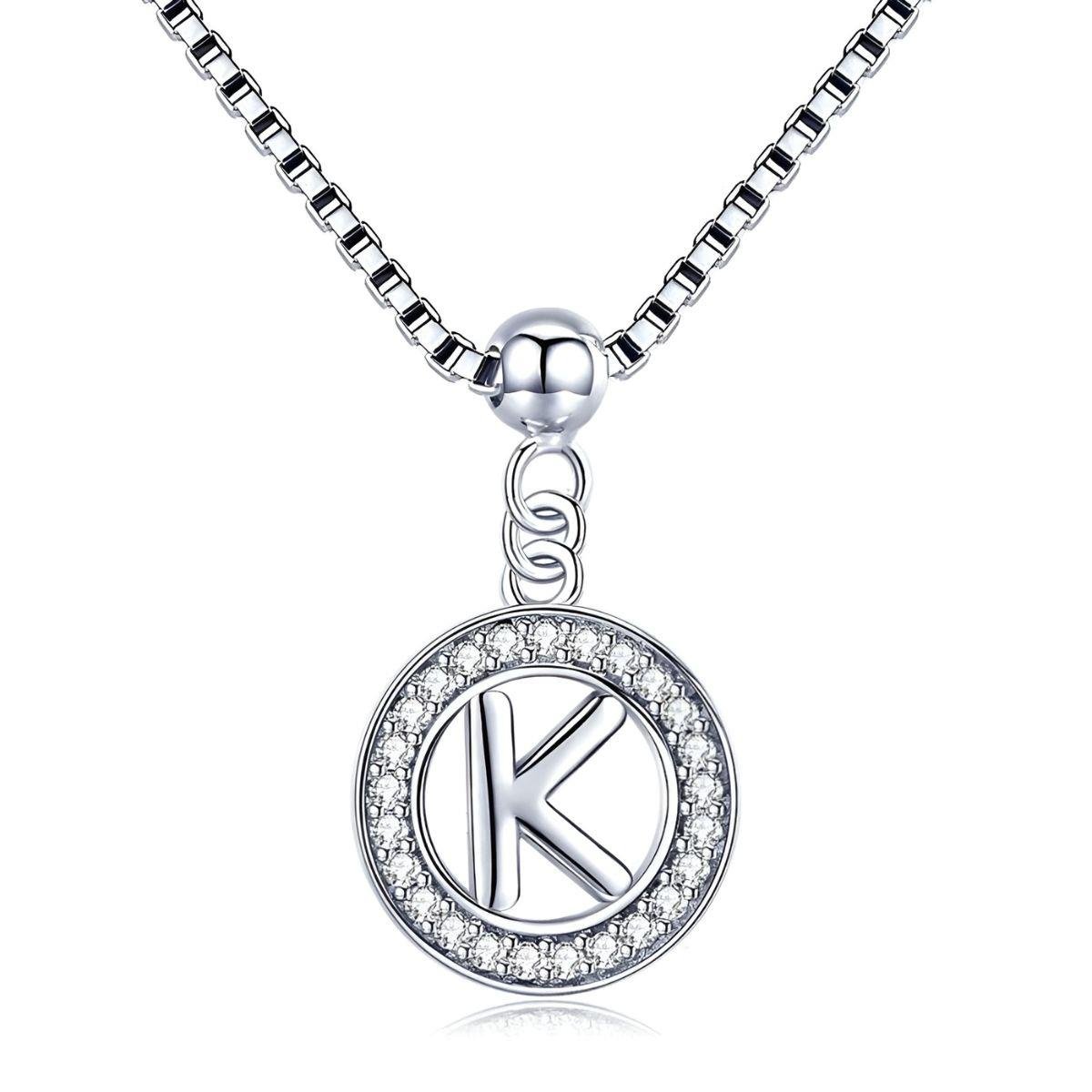 Colar de Letra A-Z 45cm de Prata 925