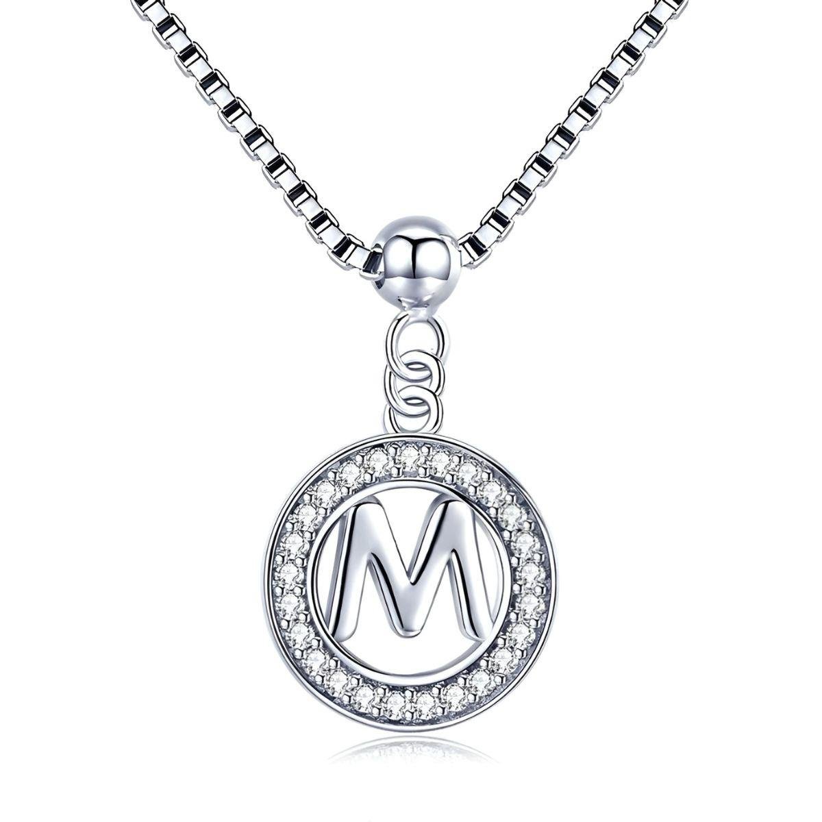 Colar de Letra A-Z 45cm de Prata 925