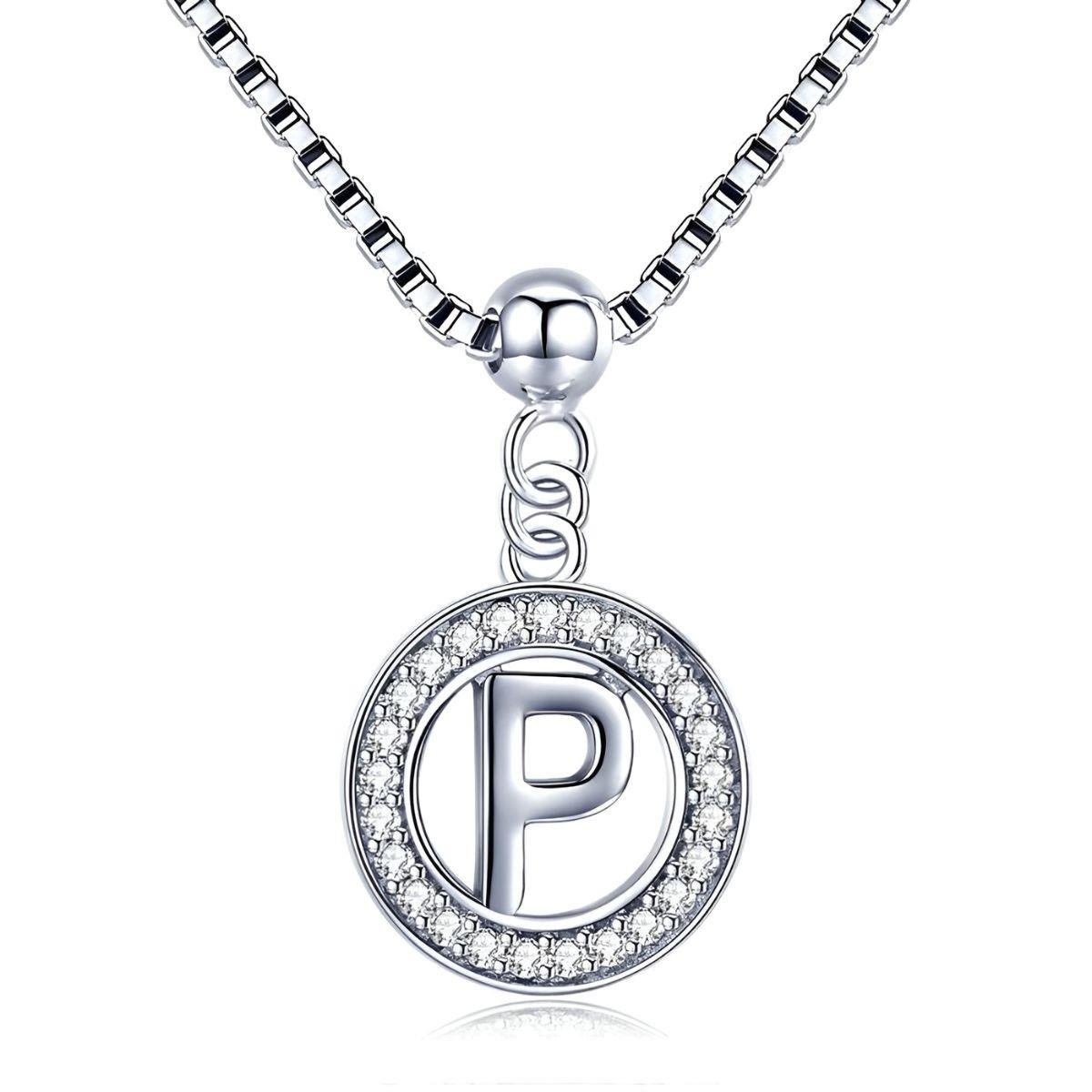 Colar de Letra A-Z 45cm de Prata 925