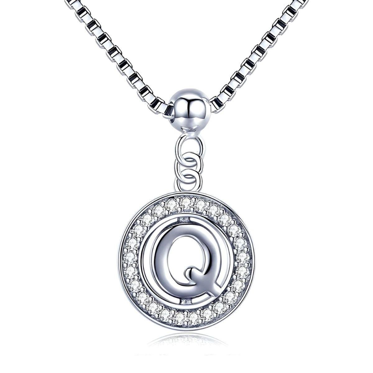 Colar de Letra A-Z 45cm de Prata 925