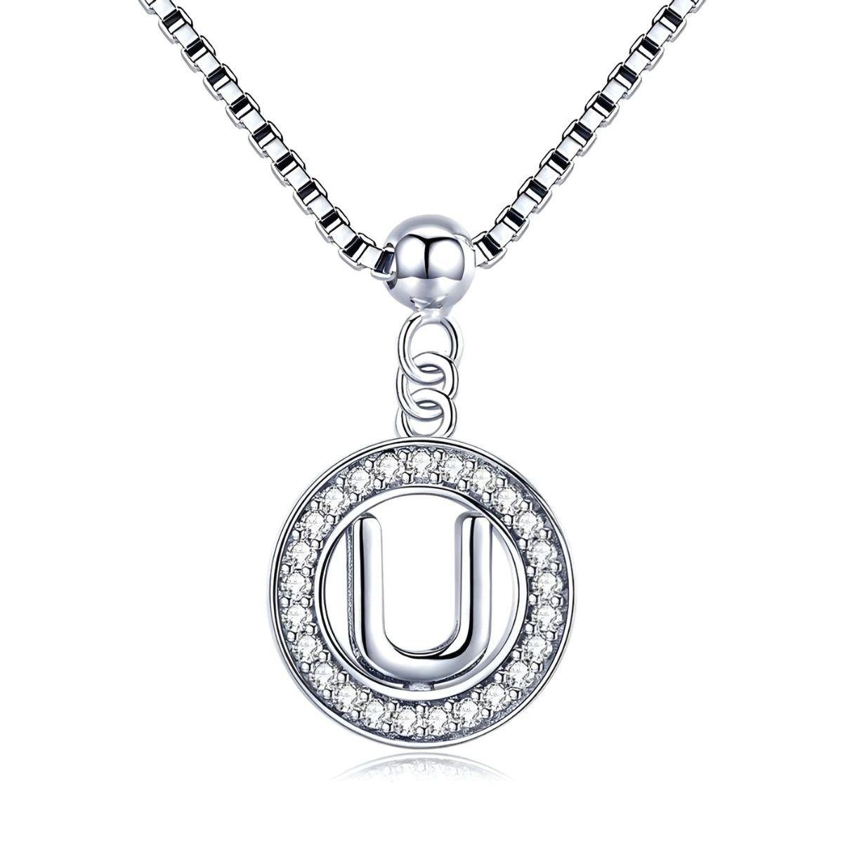 Colar de Letra A-Z 45cm de Prata 925