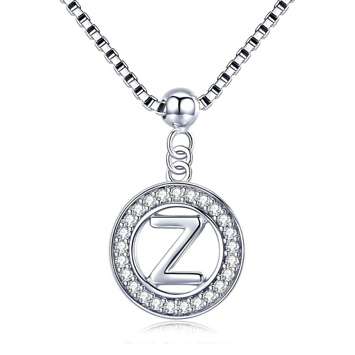 Colar de Letra A-Z 45cm de Prata 925