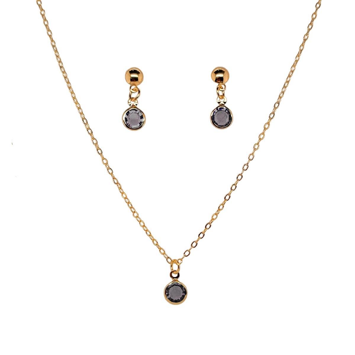 Conjunto Ponto de Luz Folheado a Ouro