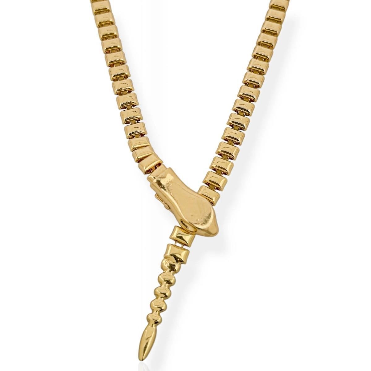CORRENTE 40 CM FECHO DE SERPENTE BANHADA A OURO