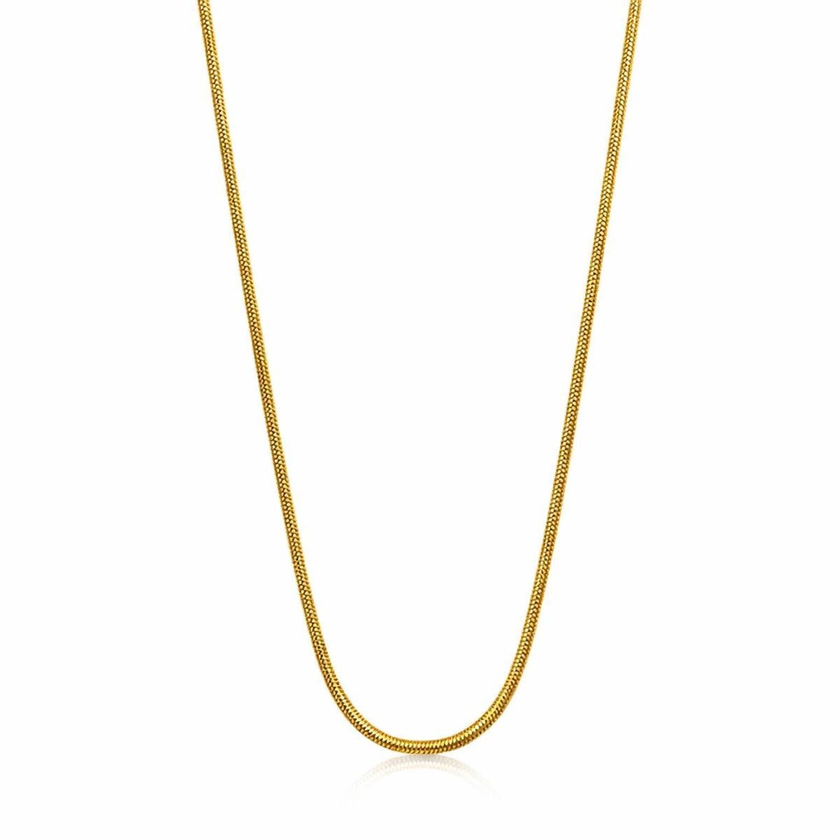 Corrente Fita 60cm Aço Inox com Banho Ouro 18k