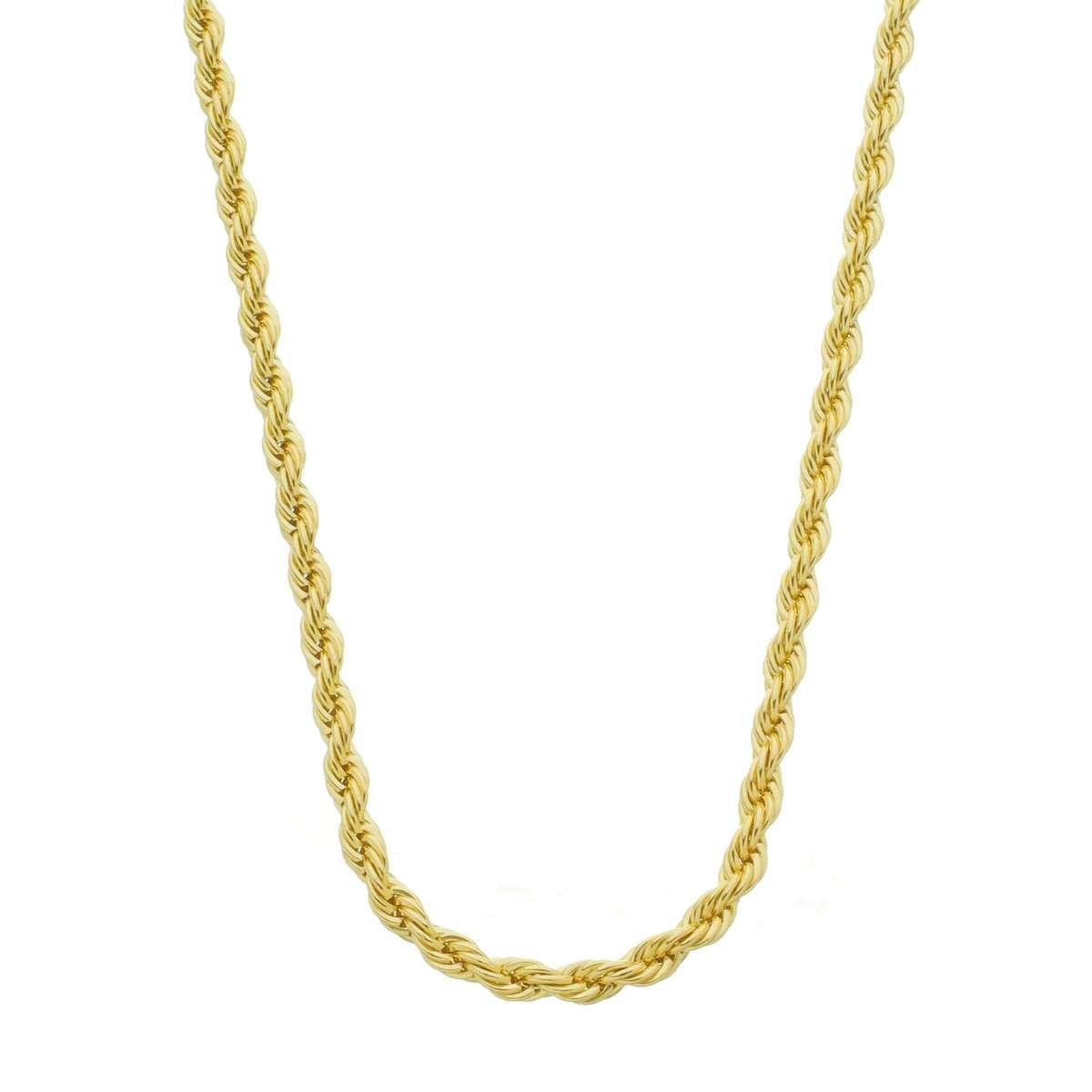 Corrente Cordão Baiano Grosso 40cm Banhado a Ouro