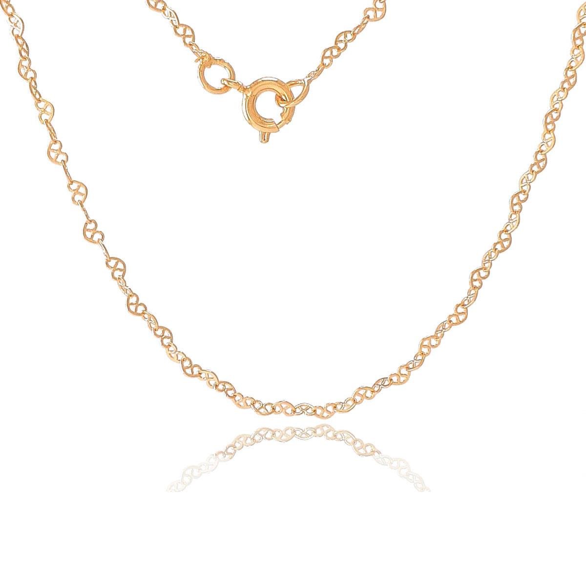 Corrente de Mini Corações Vazados 40cm Folheado a Ouro