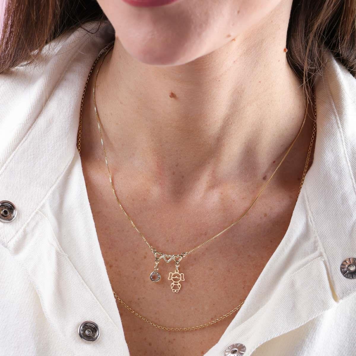 CORRENTE BANHADA A OURO ELO PORTUGUÊS 60CM 2MM