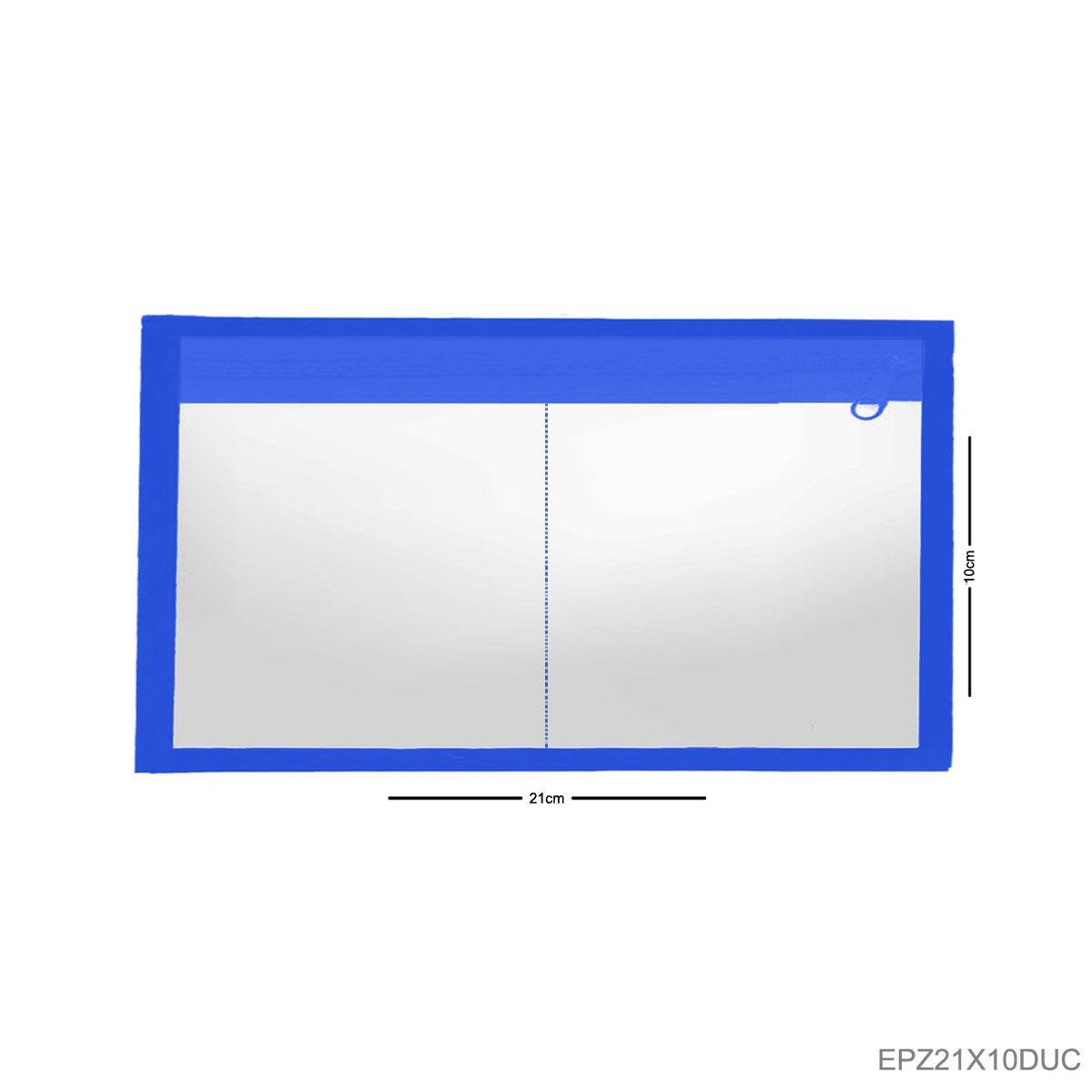 Envelope Plástico Duplo Com Costura E Zíper 21x10 Horizontal - Sob Encomenda