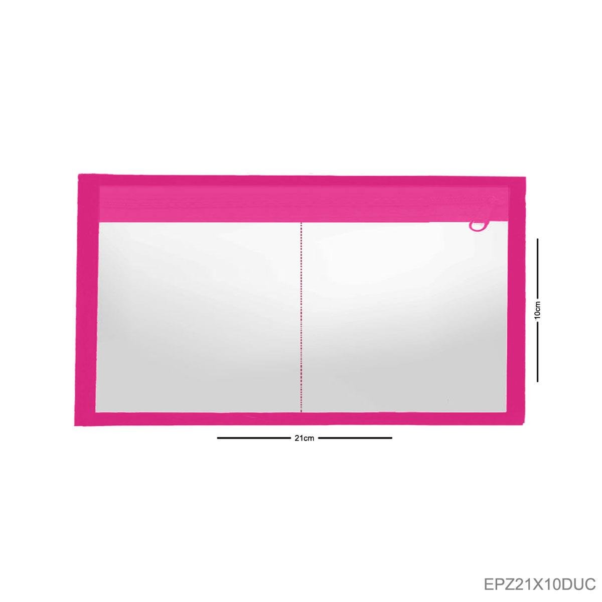 Envelope Plástico Duplo Com Costura E Zíper 21x10 Horizontal - Sob Encomenda