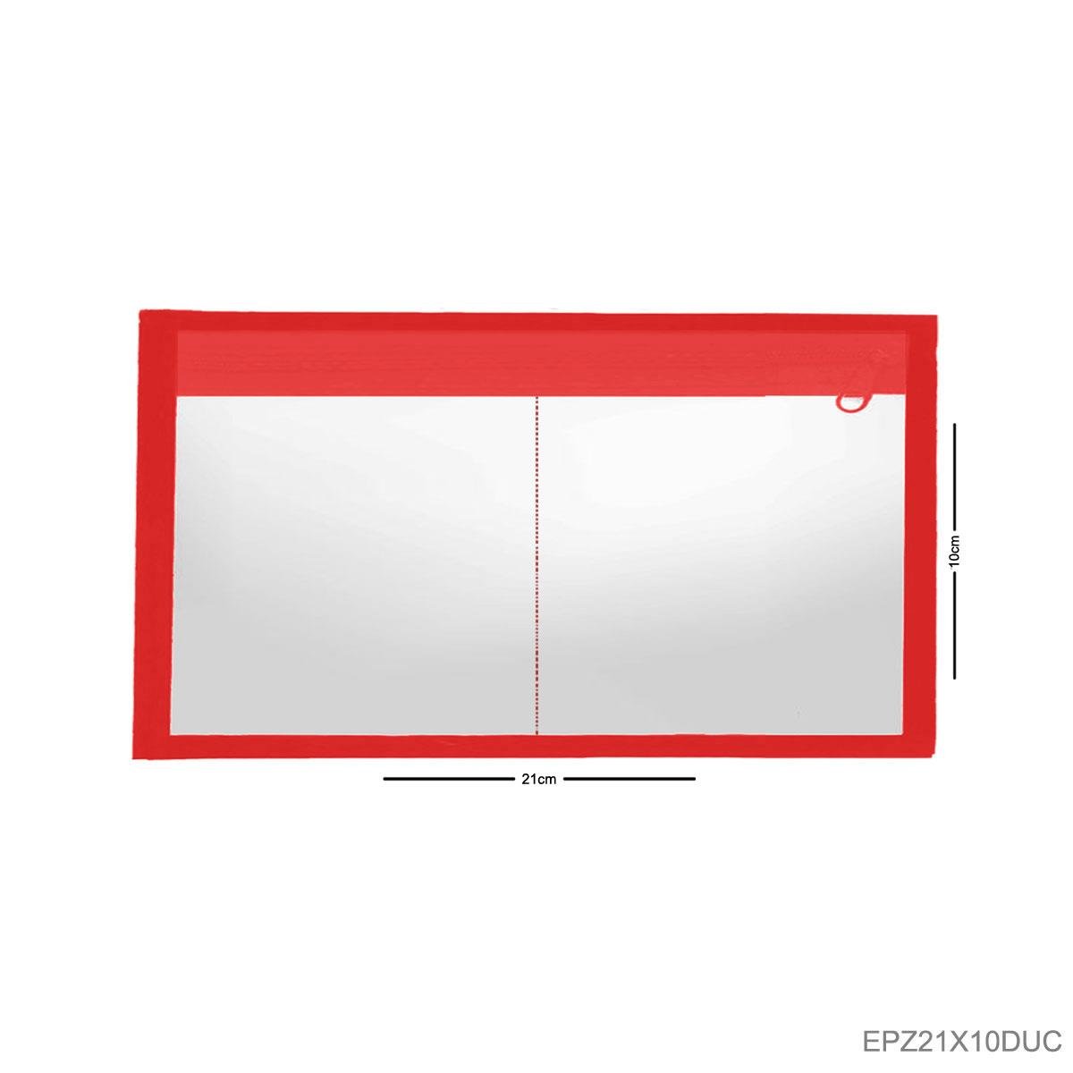 Envelope Plástico Duplo Com Costura E Zíper 21x10 Horizontal - Sob Encomenda