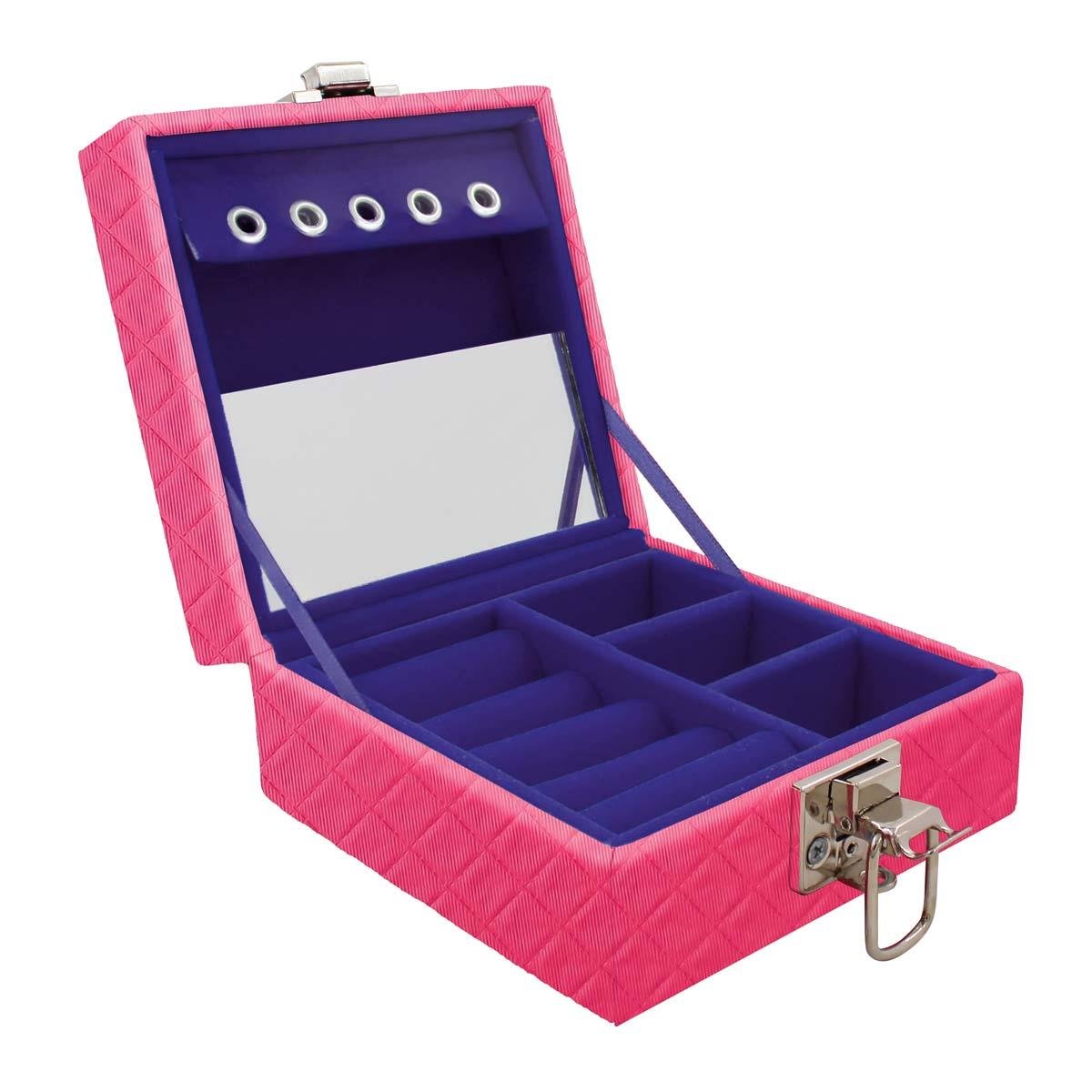 Estojo Maleta Porta Jóias Para Viagem Mini Dijon Pink