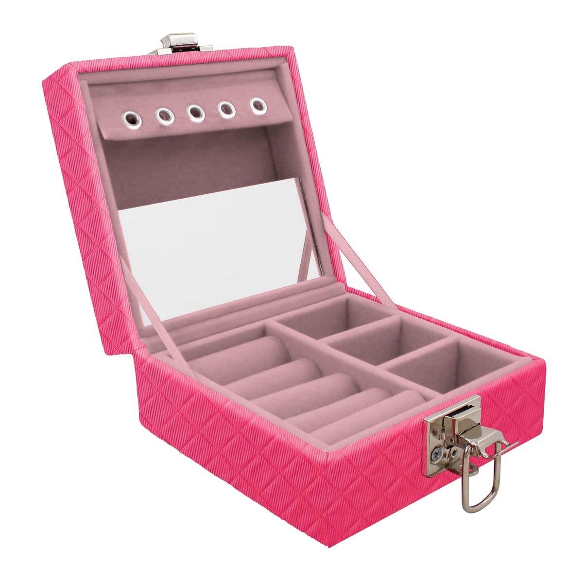 Estojo Maleta Porta Jóias Para Viagem Mini Dijon Pink
