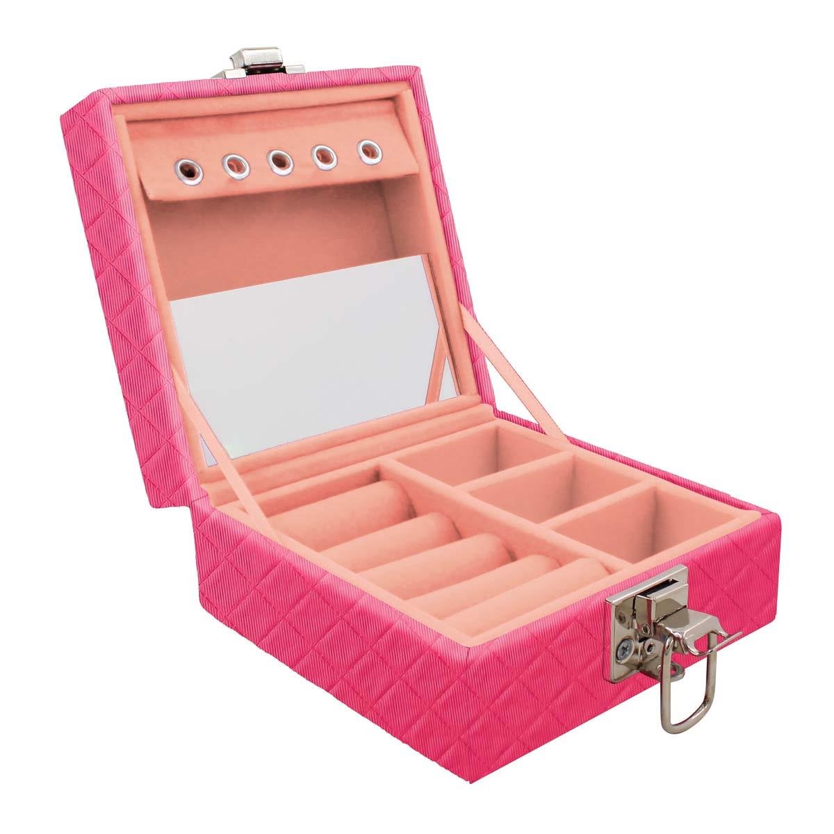 Estojo Maleta Porta Jóias Para Viagem Mini Dijon Pink