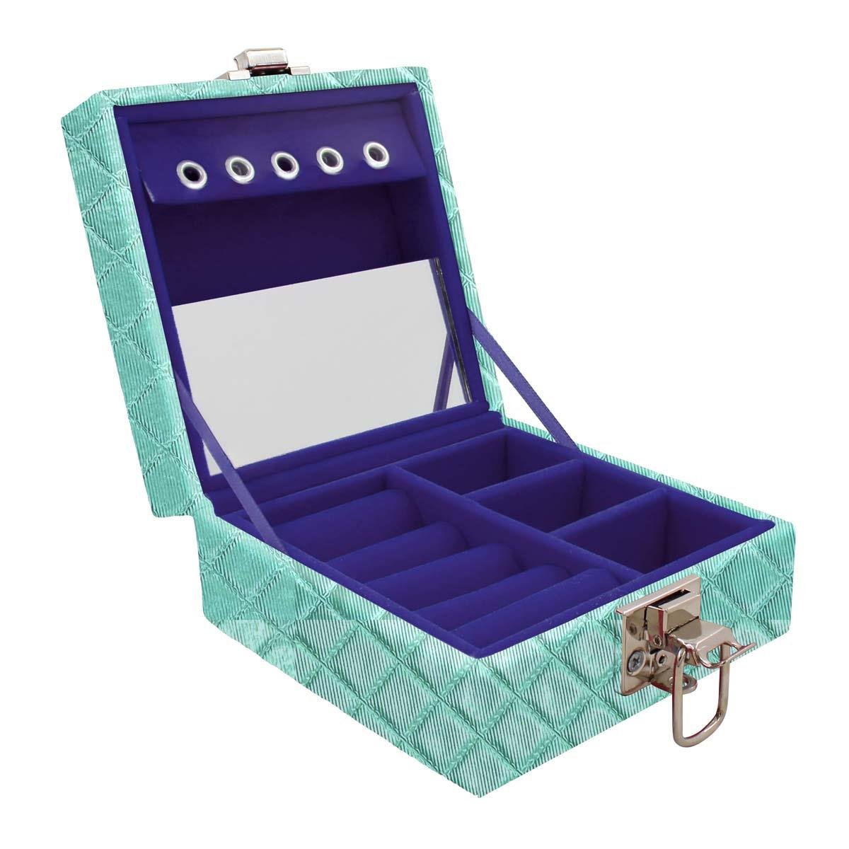 Estojo Maleta Porta Jóias Para Viagem Mini Dijon Tiffany Metalizado
