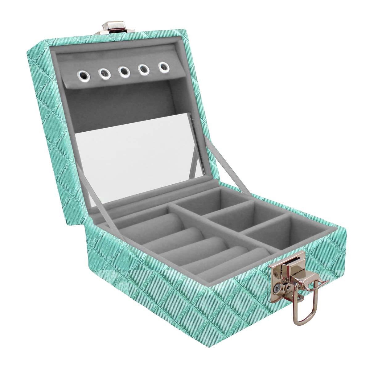 Estojo Maleta Porta Jóias Para Viagem Mini Dijon Tiffany Metalizado