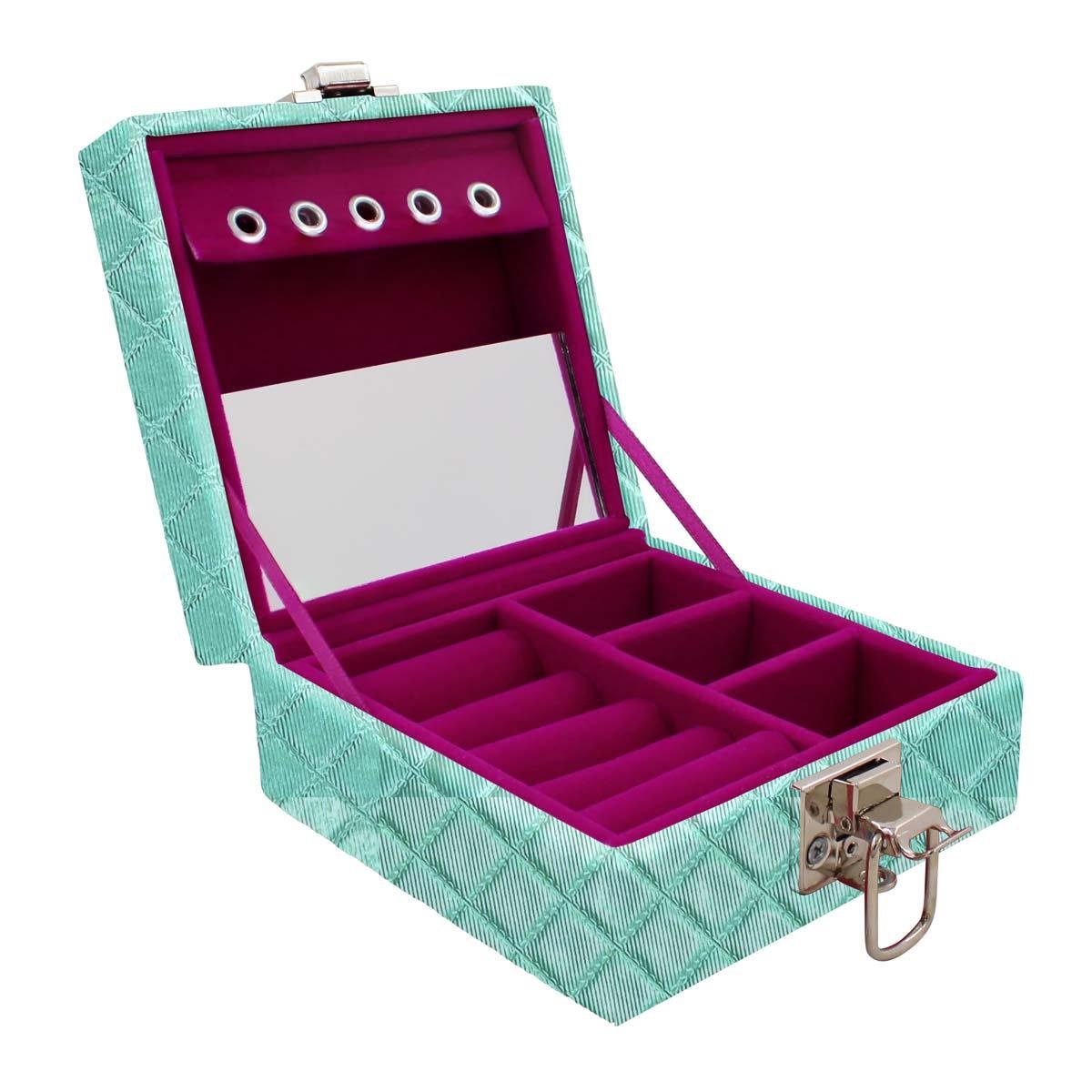 Estojo Maleta Porta Jóias Para Viagem Mini Dijon Tiffany Metalizado