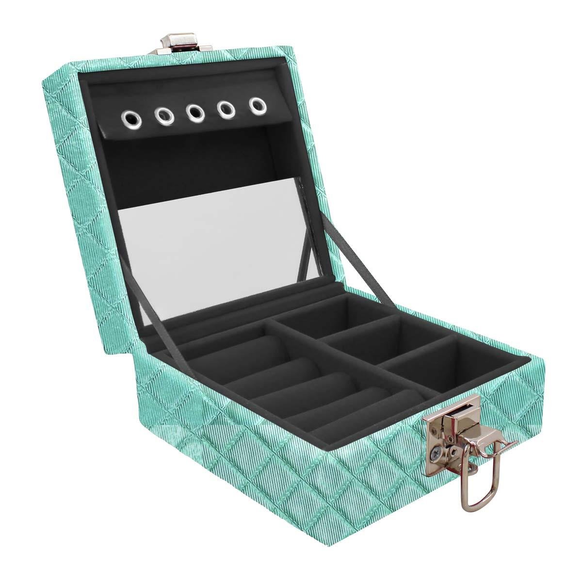Estojo Maleta Porta Jóias Para Viagem Mini Dijon Tiffany Metalizado