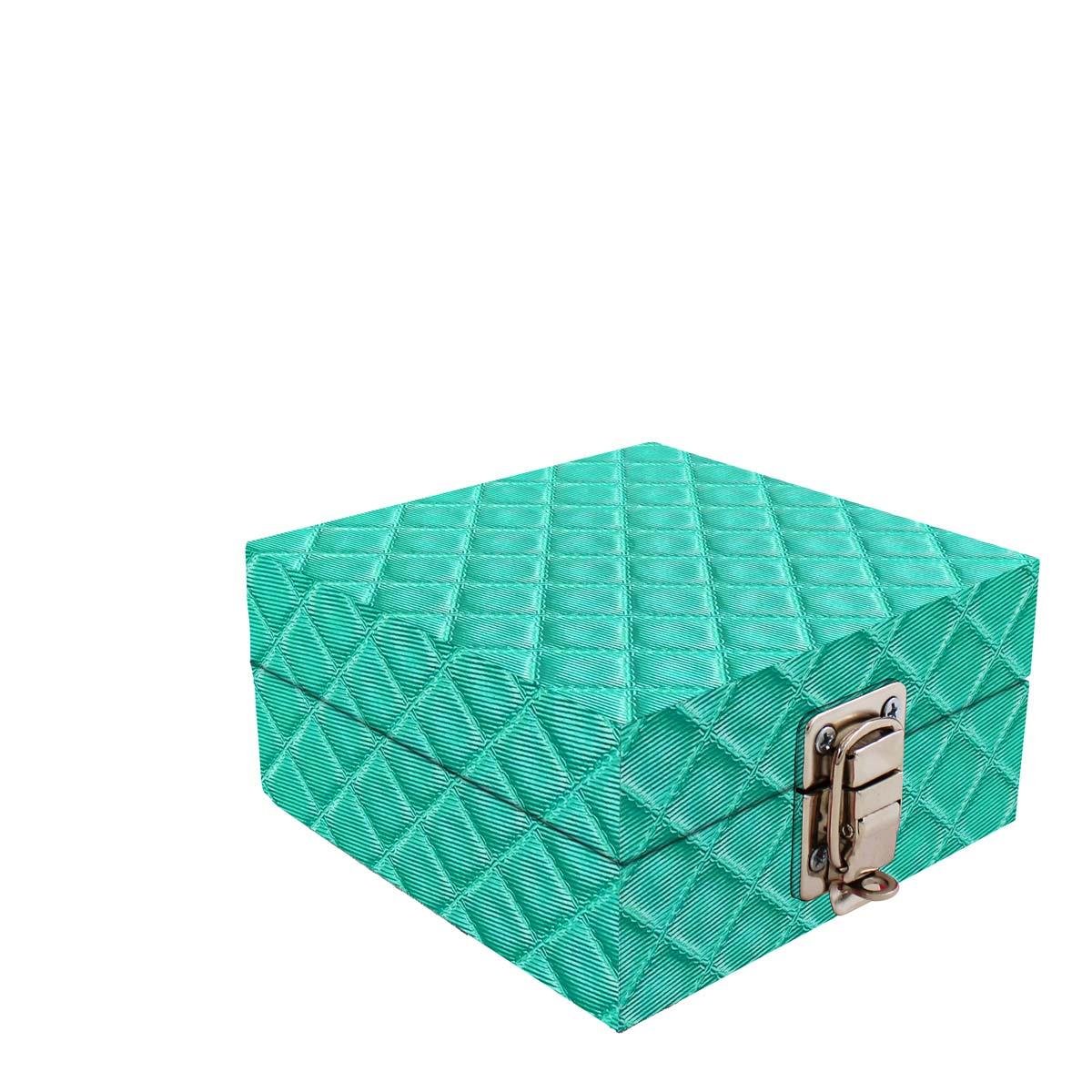 Estojo Maleta Porta Jóias Para Viagem Mini Dijon Tiffany Metalizado