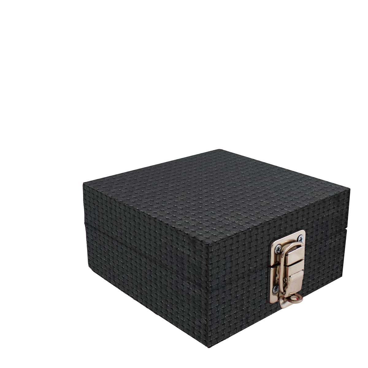 Estojo Maleta Porta Jóias Para Viagem Mini Trisse Preto