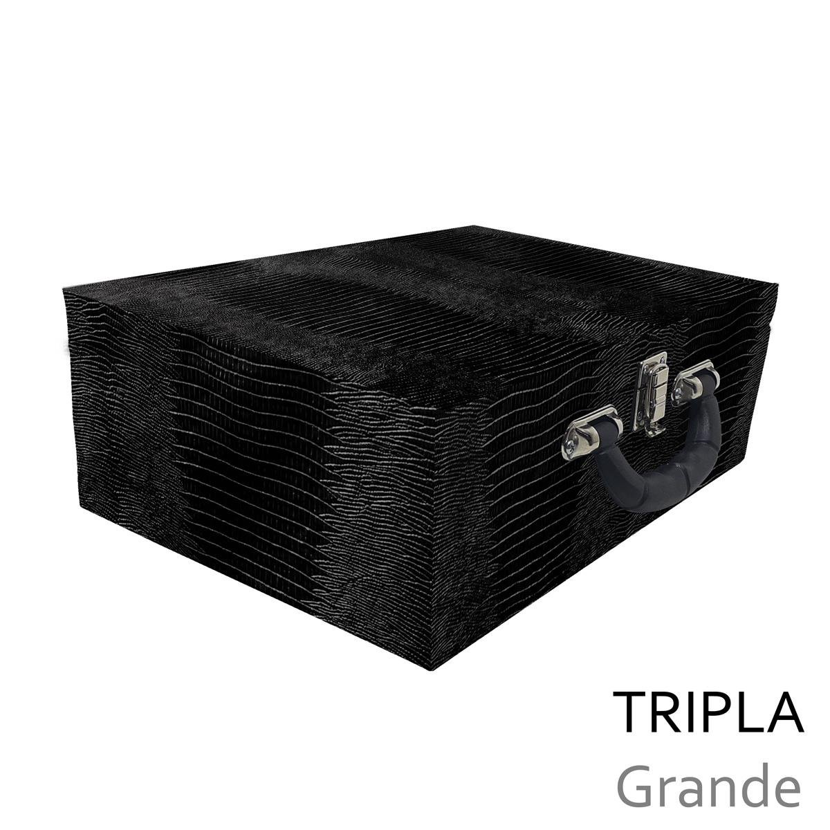 Estojo Maleta Porta Jóias Triplo Grande Jacaré - Sob Encomenda