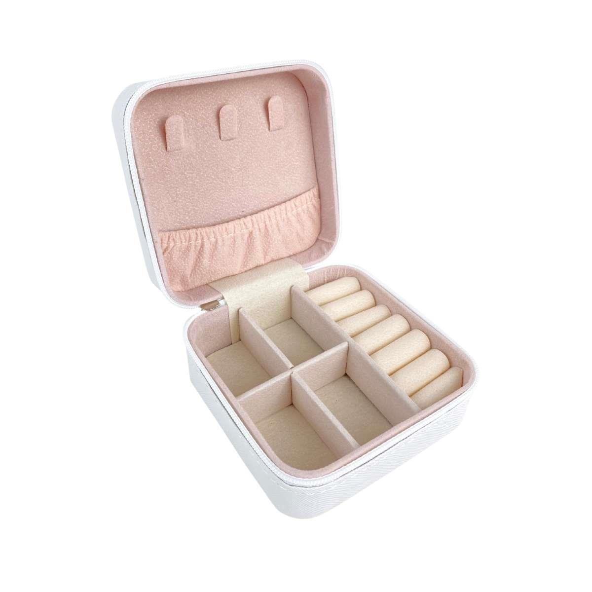 Mini Estojo Porta Jóias Com Zíper Para Viagem