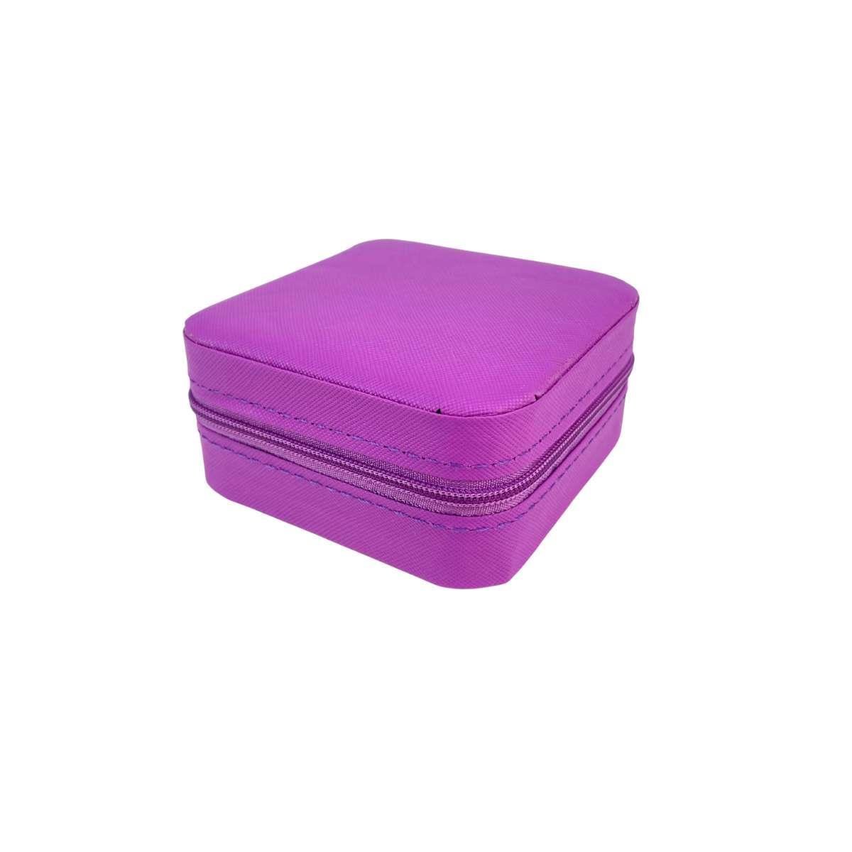 Mini Estojo Porta Jóias Com Zíper Para Viagem