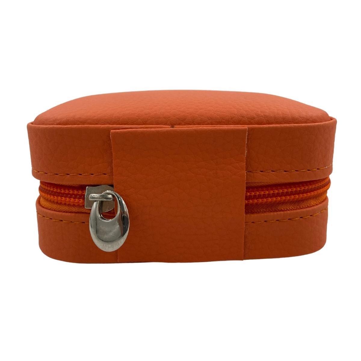 Mini Estojo Porta Jóias Para Viagem Dool Laranja com Ziper
