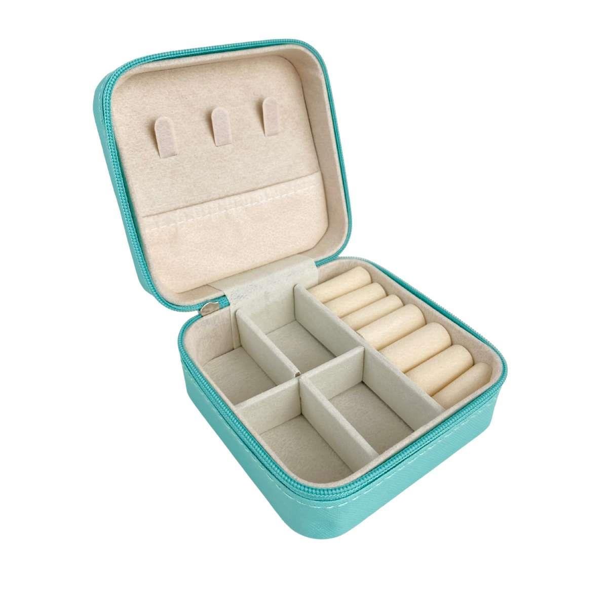 Mini Estojo Porta Jóias Para Viagem Prada Tiffany com Ziper