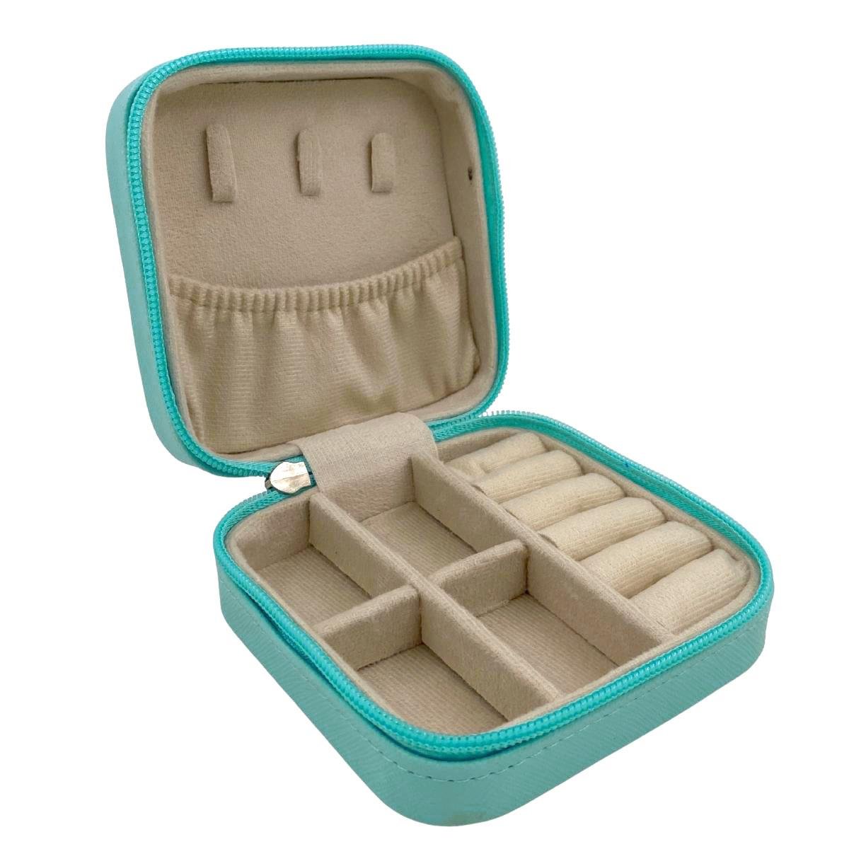 Mini Estojo Porta Jóias Para Viagem Prada Tiffany com Ziper