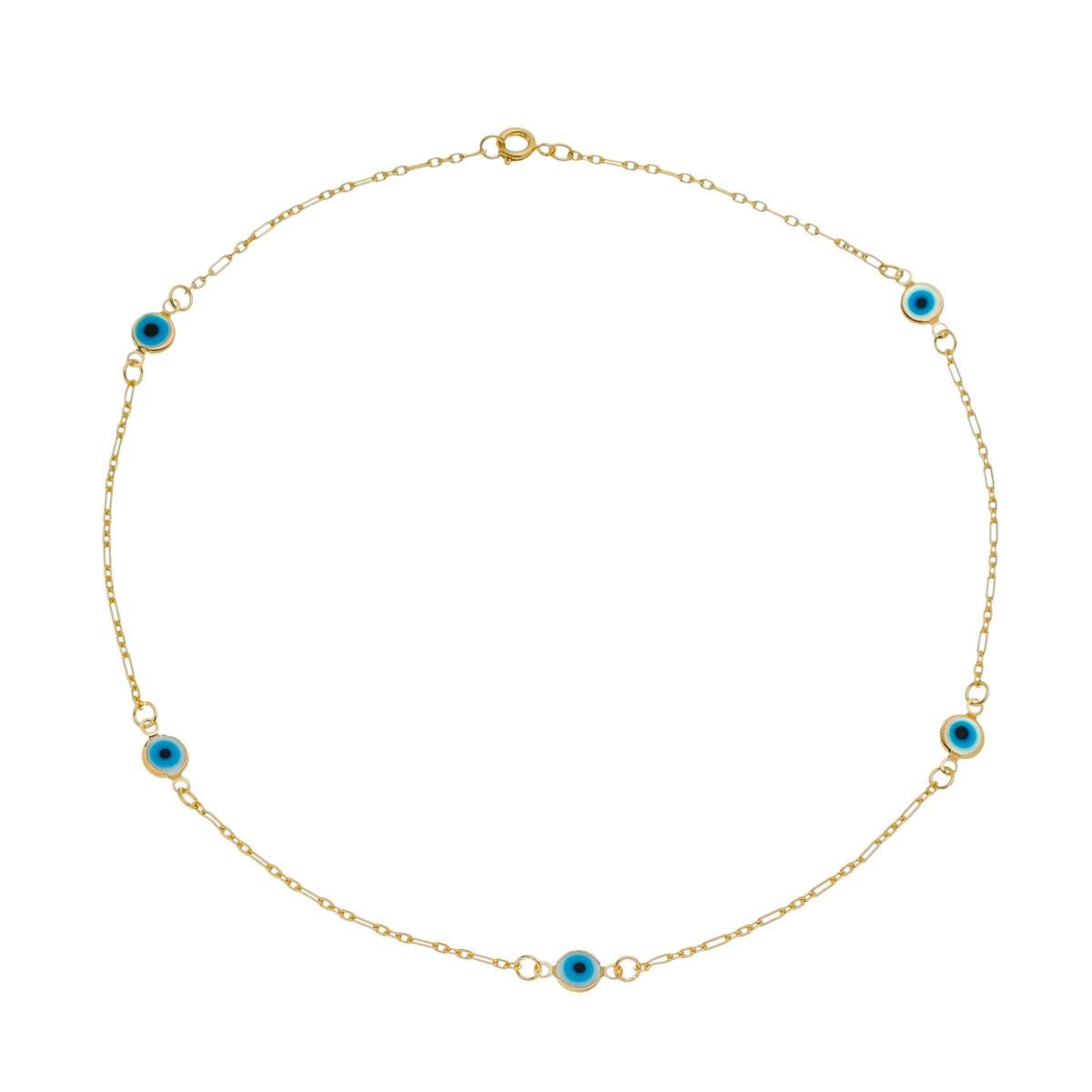 Choker 40cm Elo Cartier com Olhos Gregos Folheado a Ouro