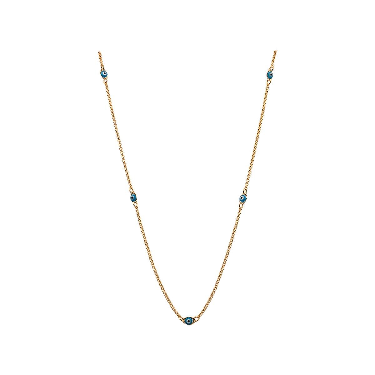 Gargantilha com Olho Grego Folheada a Ouro