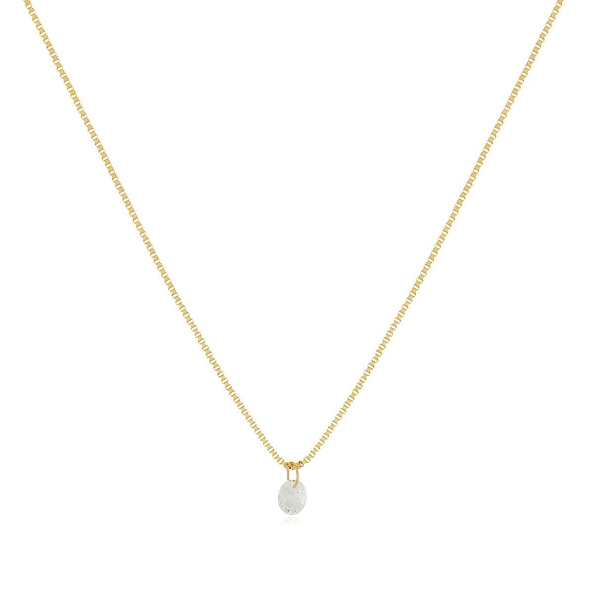 Colar Ponto de Luz 45cm Banhado a Ouro