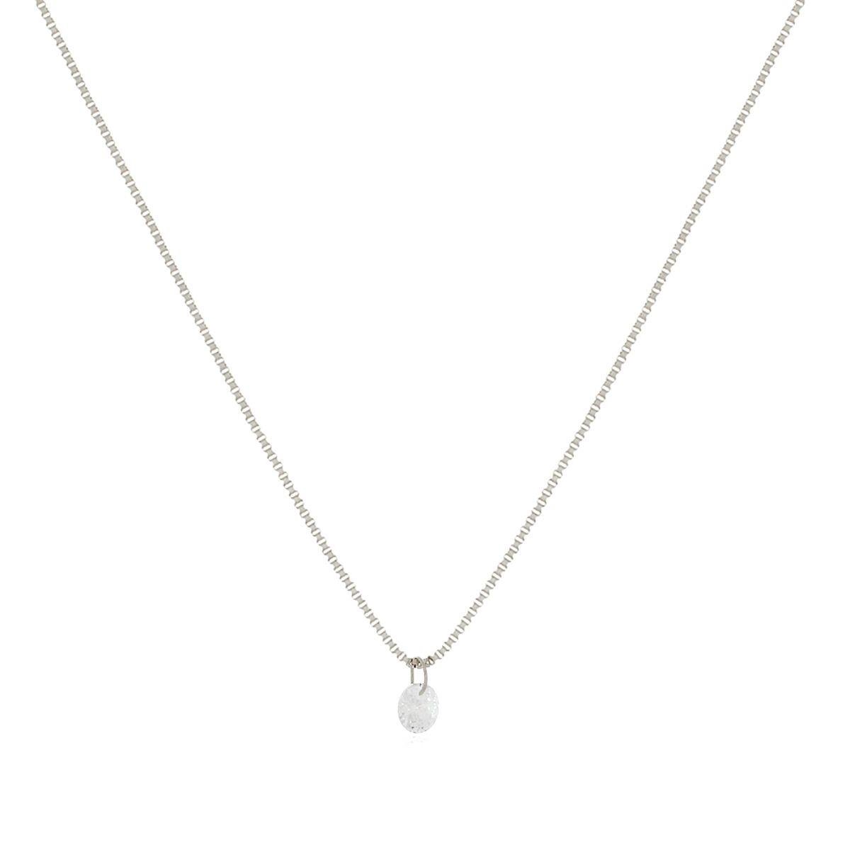 Colar Ponto de Luz 45cm Banhado a Prata