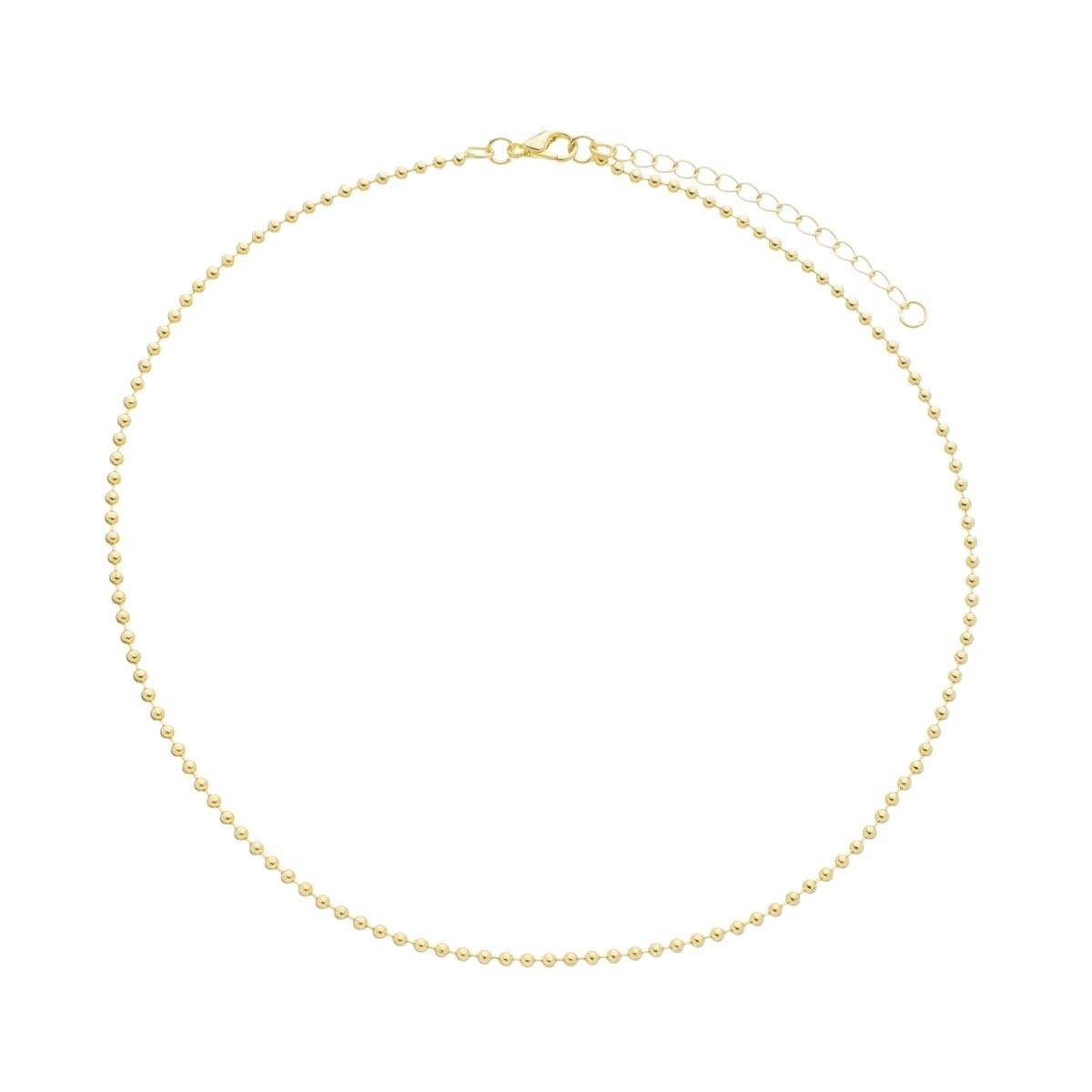 GARGANTILHA BANHADA A OURO CHOKER DE BOLINHAS 35CM