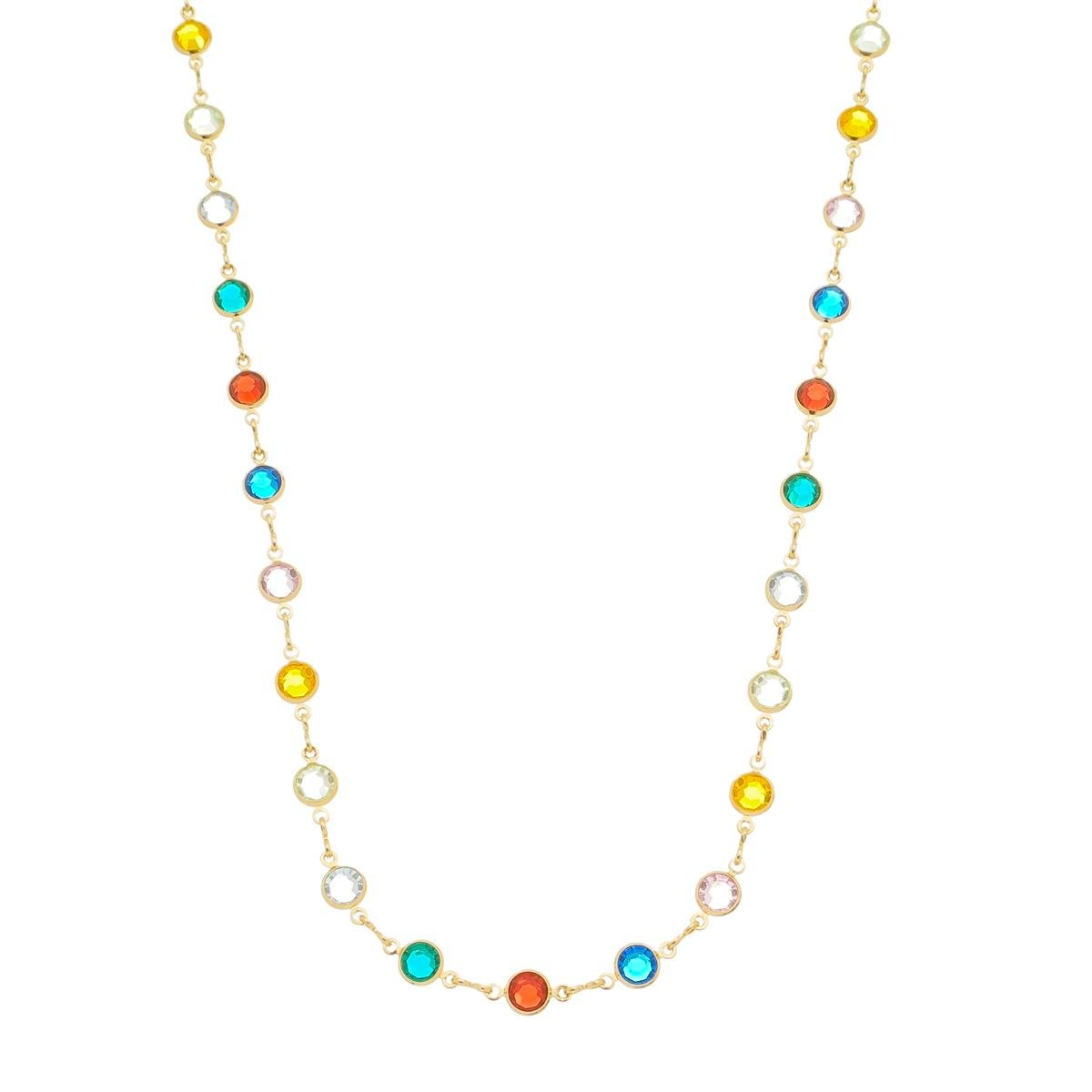 GARGANTILHA BANHADA A OURO COM PEDRINHAS OVAIS