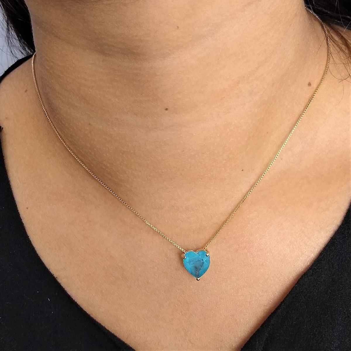 Gargantilha Veneziana com Coração Fusion Folheado a Ouro