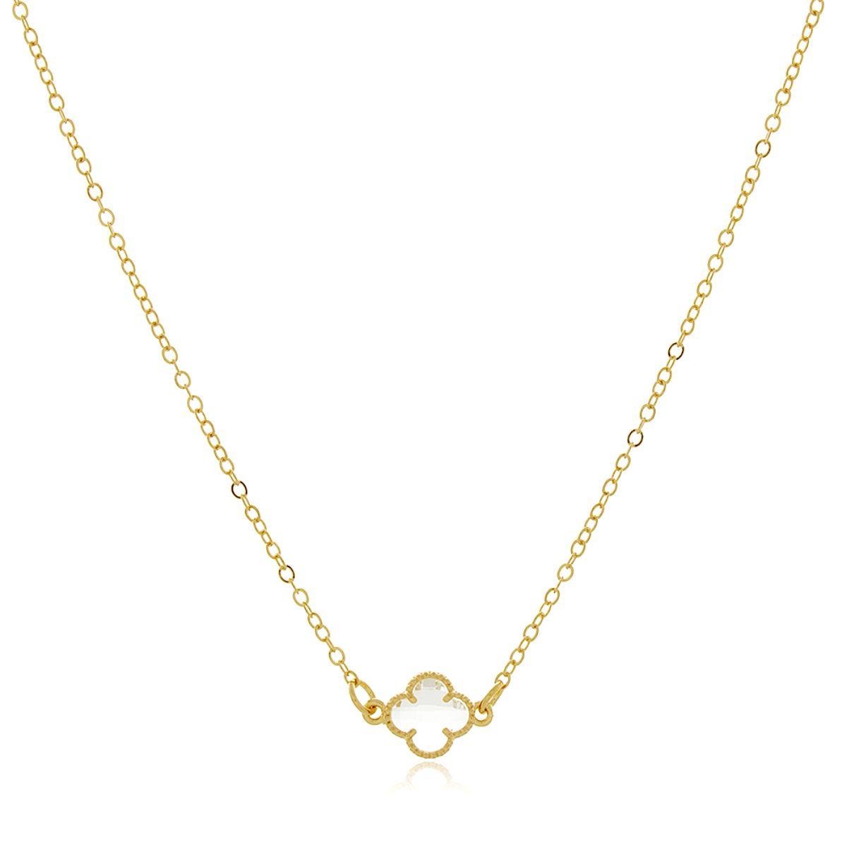 Choker Virgínia Trevo 40cm Banhado a Ouro