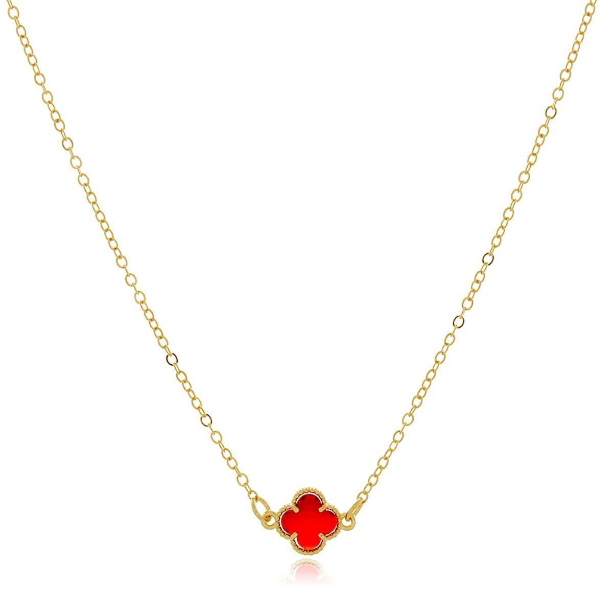 Choker Virgínia Trevo 40cm Banhado a Ouro