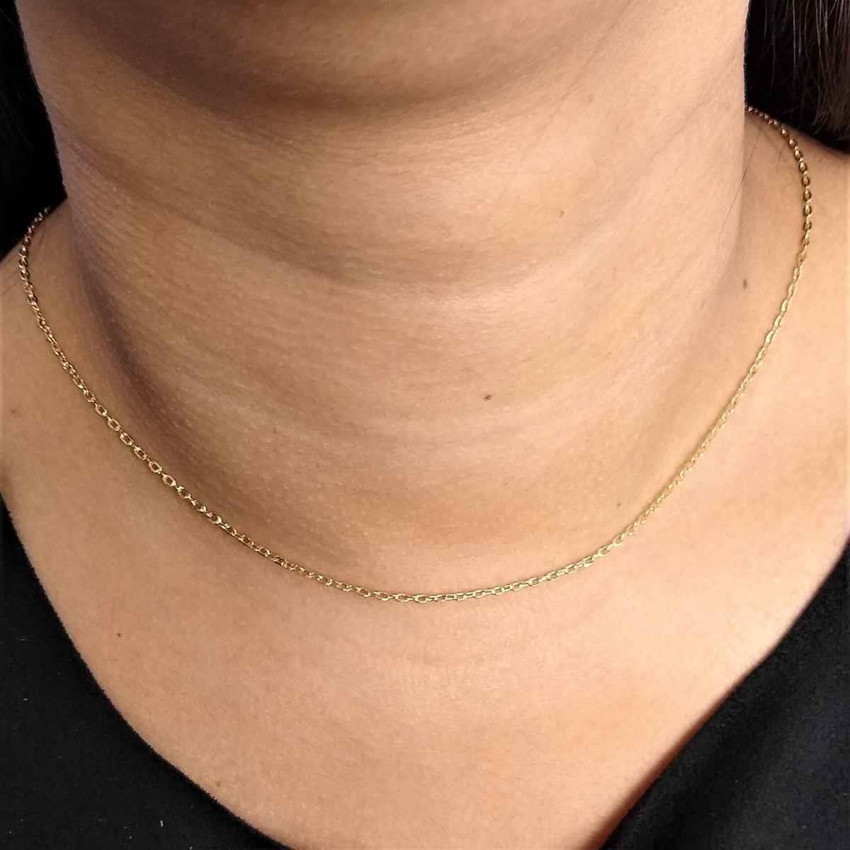 Corrente Cadeado Mini Banhado a Ouro