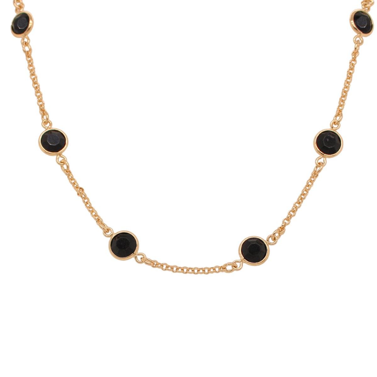 Choker Elo Português com Pedras de Zircônias Folheado a Ouro