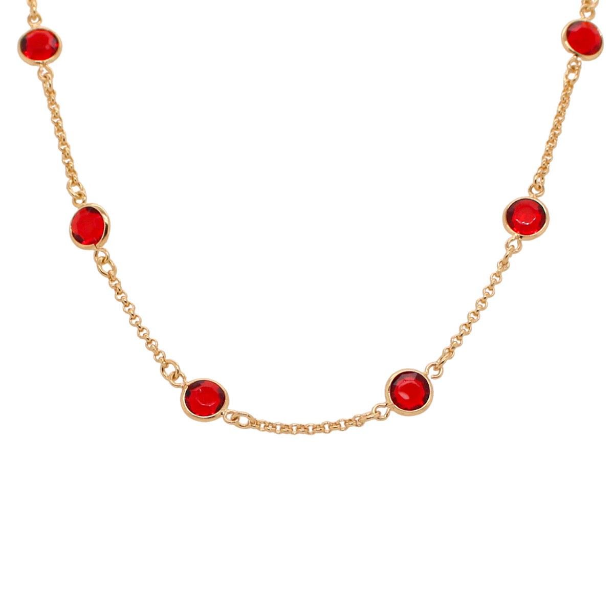 Choker Elo Português com Pedras de Zircônias Folheado a Ouro